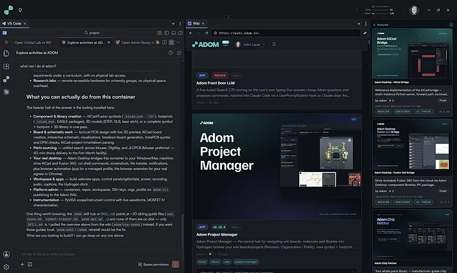 Hydrogen Desktop: an AI agent searching parts and driving the workspace